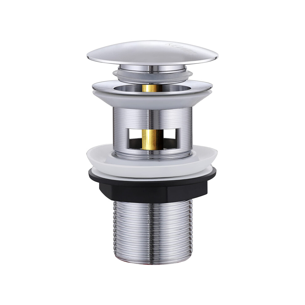 Chrome Universal Drain Fitting Valve For Washbasin/Sink Popup Click Clack Valve Drain Valve With Overflow, Drain Fitting Tool Installation 6276012928241