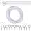 5 m white curtain wire with 6 screw eyelets and 6 hooks 1