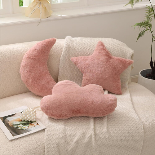Cuddly Cushion 's Star Cushion Soft Fluffy Moon Clouds (Pink Cloud 44 cm) 1