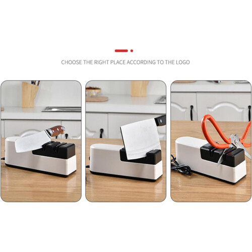 Electric knife sharpener, scissors sharpener, 4stage precision system, USB rechargeable 1