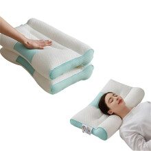 pillow in cervical support, 4d breathable skinfriendly neck pillow, ultralight ergonomic, 2 pack, brown