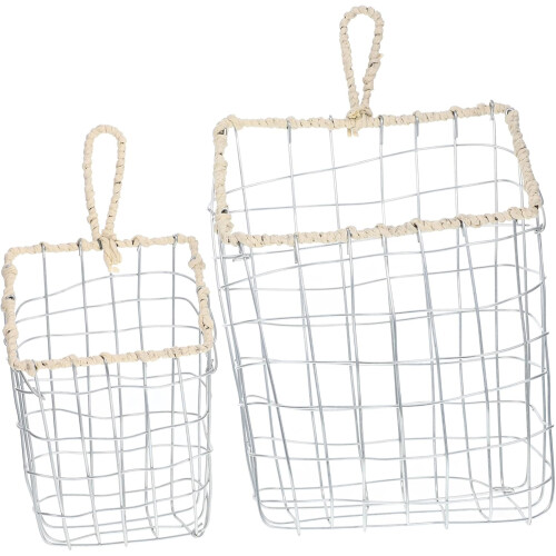 Set of 3 Magazine Holders, Small Jug, Mini Wire Brush, Willow Storage Container 1