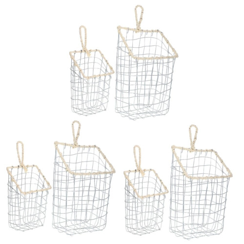 Set of 3 Magazine Holders, Small Jug, Mini Wire Brush, Willow Storage Container