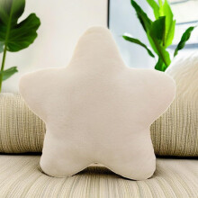 Fluffy Star Cushion in White, Soft Decorative Cushion for 's Room, 30x30 cm