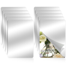 SelfAdhesive Small Rectangular Plastic Mirror Tiles for DIY Craftsmanship (16 x 10 cm)