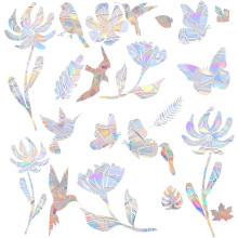 Pack of 22 Prism Window Stickers, Suncatcher, Bird AntiCollision for Glass