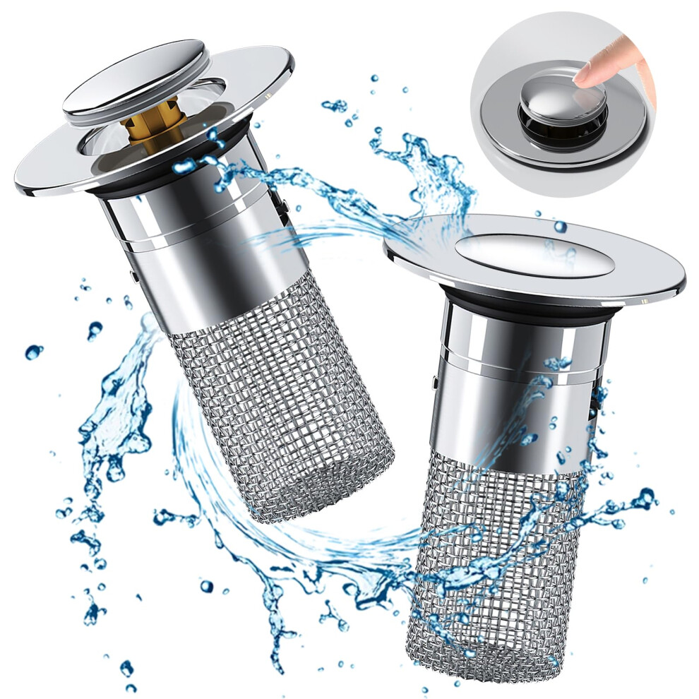 Sink Plug Universal Pop Up Drain Strainer For Countertop Sinks 3440 Mm 2 Pcs 6276012937274