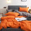 Orange Grey Reversible Bed Linen Set 2Piece Microfibre Duvet Cover 4