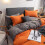 Orange Grey Reversible Bed Linen Set 2Piece Microfibre Duvet Cover 3