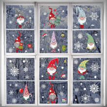 Window Stickers Christmas SelfAdhesive Gnome Christmas Window Stickers Christmas Decoration Sticker for Glass Window Door Shop Window