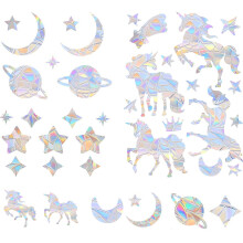 Pack of 32 Prism Window Stickers, Suncatcher Stickers, Luminous AntiCollision Window Stickers