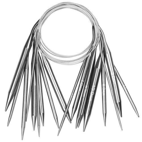 Circular Knitting Needles Stainless Steel Set 40 cm, 2.510.0 mm