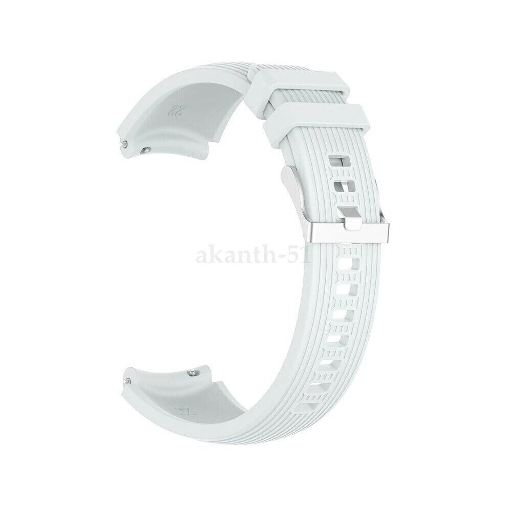 (White) For Samsung Galaxy Watch 46Mm Silicone Fitness Replacement Wrist Band Strap White 4069369063718