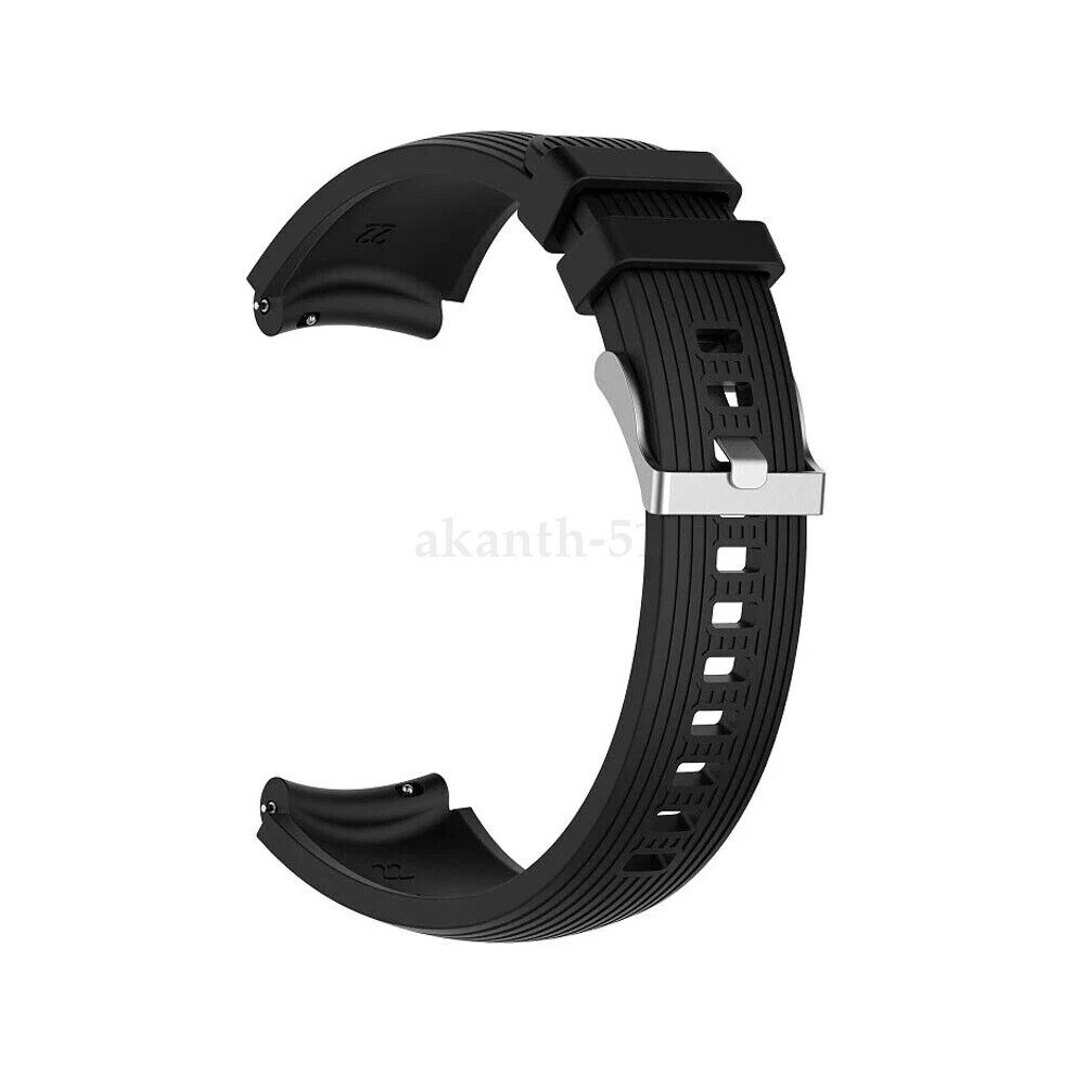 (Black) For Samsung Galaxy Watch 46Mm Silicone Fitness Replacement Wrist Band Strap Black 4069369063626
