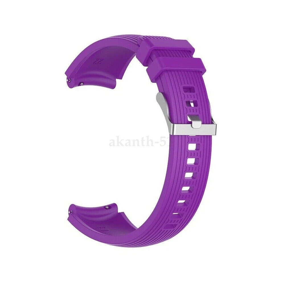 (Purple) For Samsung Galaxy Watch 46Mm Silicone Fitness Replacement Wrist Band Strap Purple 4069369063688