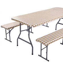 (As show, One size) Picnic Table Cover with Bench Covers Camping Accessories | Set of 3 Camping Picnic Table Covers, PVC tablecloths Waterproof