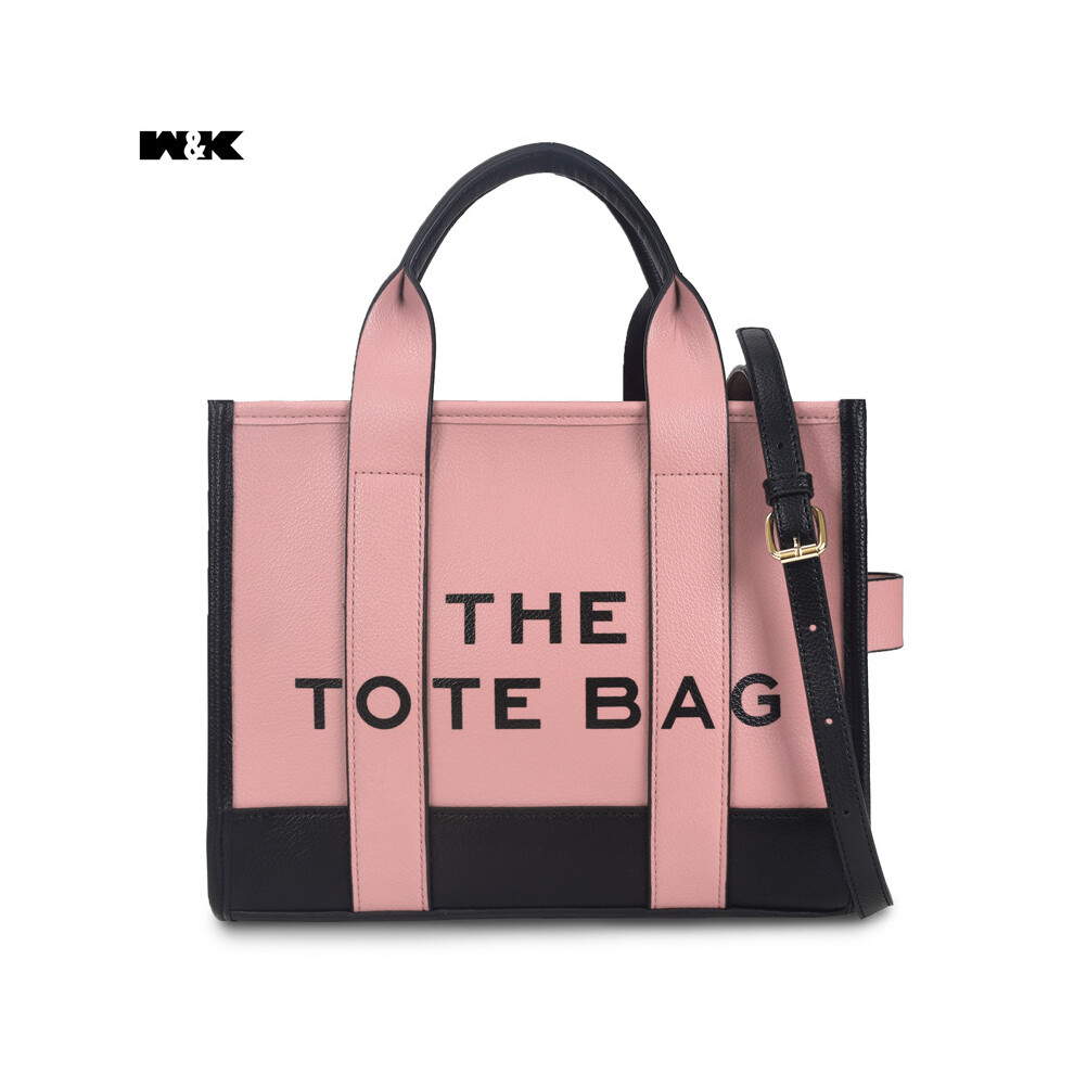Five Leaf (Pink Black) Women Handbags Tote Top Handle Shoulder Bags Crossbody Bag Pu Leather Bag With Long Strap