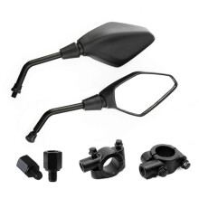 (1 sets) ATV Accessory Rear View Glass 7/8" 22mm Handlebar Mount Clamps Auxiliary Glass for ATV Motorcycle Scooters