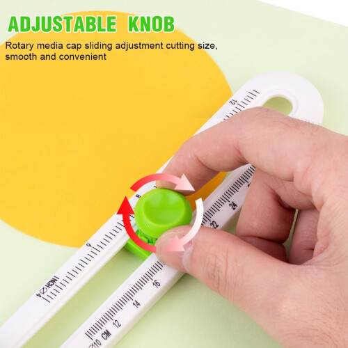 Adjustable Circular Paper Cutter with Replacement Blades, 412 Inch (Green) 2