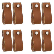 Leather Drawer Pulls 8 Pcs Leather Dresser Knobs Handmade Pure Leather Handles for Cabinet Doors An