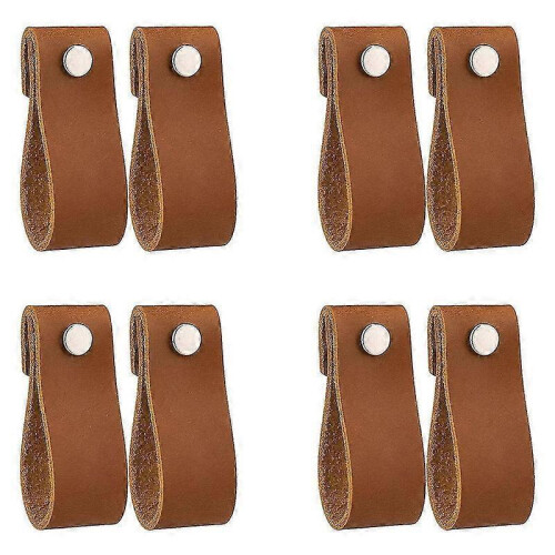 Leather Drawer Pulls 8 Pcs Leather Dresser Knobs Handmade Pure Leather Handles for Cabinet Doors An