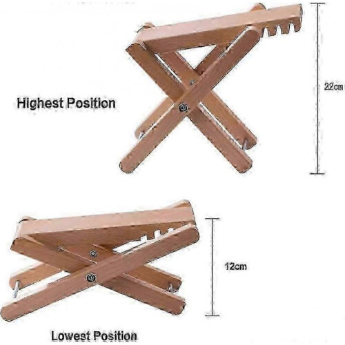 Wood Guitar Footstool, Folding Classical Guitar Foot Rest with 4 Adjustable Heights 2