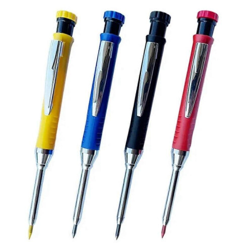 2.8mm Solid Carpenter Mechanical Pencil with Sharpener for Woodworking Construction Long Head Carpenter Pencil 2