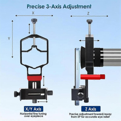 Universal Phone Scope Digiscope Adapter Metal Telescope Mount 3Axis Smartphone Holder for Spotting Scope with Remote 1