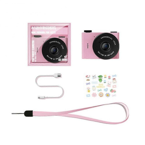 (64g, Pink) Small Digital Camera Mini Video Cam Photography Point Camera Christmas