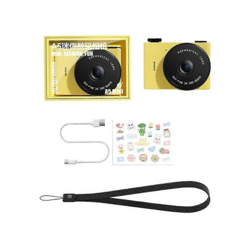 (64g, Yellow) Small Digital Camera Mini Video Cam Photography Point Camera Christmas