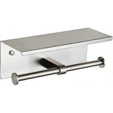 Double toilet paper holder with shelf brushed nickel toilet paper holder wall mounted