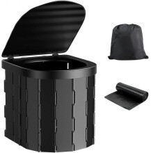 for Camping Portable Folding Toilet with Lid, Waterproof Porta Car
