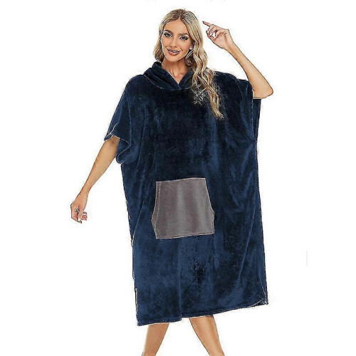 (L,Style 4)Beach Changing Robe Surf Bath Towel Hooded Quick Dry Poncho Bathrobe Unisex 1
