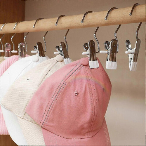 10pcs Hanger Clip Space-saving Metal Clothespin Hook Soft Rubber Coating Durable Clip Pants Hats 2