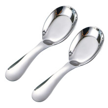 2 pieces children's spoons made of stainless steel for porridge, soup, and desserts robust short spoons for home and on the go
