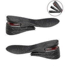 (3 Layer 6cm) Height Increase Insoles Air Cushion Heel Inserts Taller Lifting Shoes Pad For Men Women