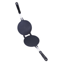 Baking Tool NonStick Waffle Cone Baker's Spring Roll Handle with Lock Heat Insulation for Gas Stove and Clean for Family Restaurant Black