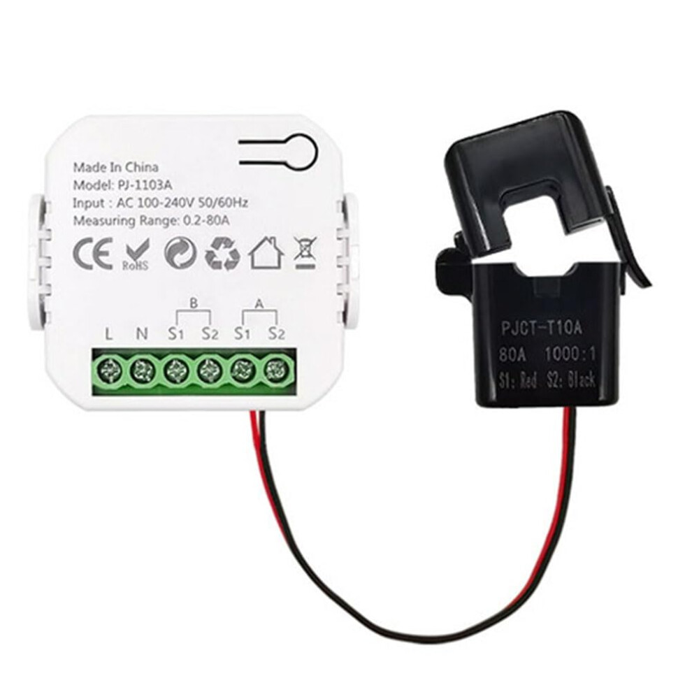Tuya Smart Wifi Bidirectional Meter, Singlephase, With Buzzer, Overload Alarm, App Monitor, Generated And Consumed Solar Energy, 1 Ct 6276012952840