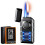 MultiFunctional Double Flame Lighter with Coloured Lights, Intelligent Jet Flame, Adjustable Flame, Refillable Butane  Gift for Men (Black) 1
