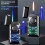 MultiFunctional Double Flame Lighter with Coloured Lights, Intelligent Jet Flame, Adjustable Flame, Refillable Butane  Gift for Men (Black) 2