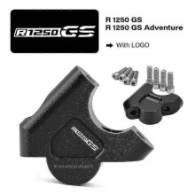 (R1250GS-Black) 32mm Motorcycle Handlebar Riser for BMW R1200GS, R1250GS, S1000XR - Drag Handle Bar Clamp Extend Adapter