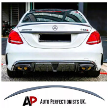 For Mercedes C Class W205 Black Boot Spoiler Lip Wing Body Kit 2014-2021