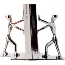 Silver Stainless Steel Bookends for Heavy Books, Office & Library Decor