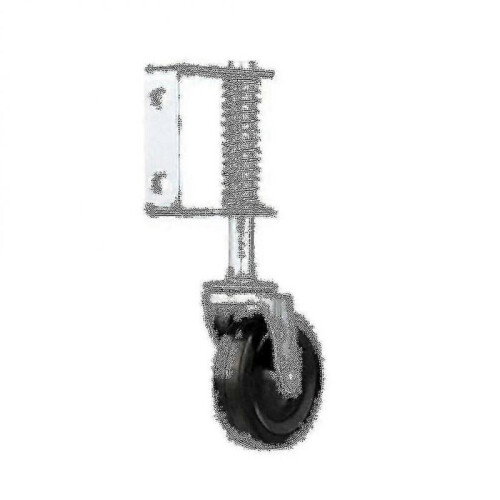 4 Inch Heavy Duty Rubber Mute Spring Loaded Gate Door Caster Wheel (1 Pc, Black)