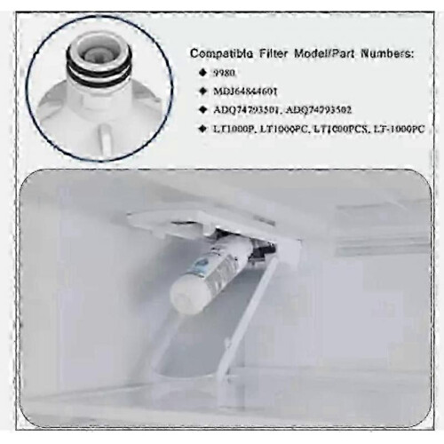 3-Pack LT1000P/ADQ747935 Water Filter for LG Refrigerators - Pure Water 2
