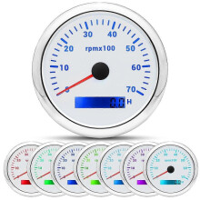 (7000rpm-WS) 85MM Digital Tachometer with 7 - Colors Backlight and LCD, 3000/4000/6000/7000/8000 RPM for Car, Marine, Boat, Yacht, RV