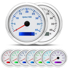 (4000rpm-WS) 85MM Digital Tachometer with 7 - Colors Backlight and LCD, 3000/4000/6000/7000/8000 RPM for Car, Marine, Boat, Yacht, RV