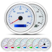 (3000rpm-WS) 85MM Digital Tachometer with 7 - Colors Backlight and LCD, 3000/4000/6000/7000/8000 RPM for Car, Marine, Boat, Yacht, RV