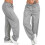 (M, Light grey) Running & Gym Women's Straight Leg Loose Drawstring Sweatpants 1
