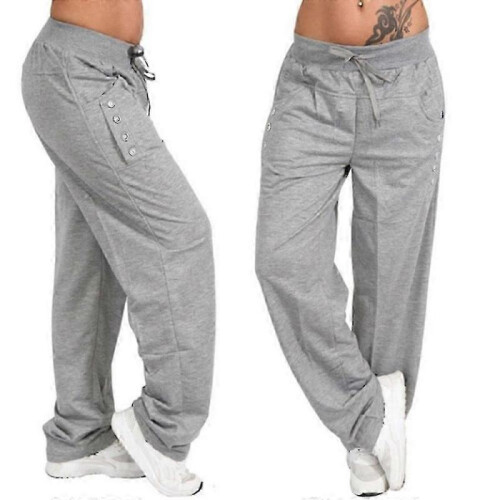 (M, Light grey) Running & Gym Women's Straight Leg Loose Drawstring Sweatpants
